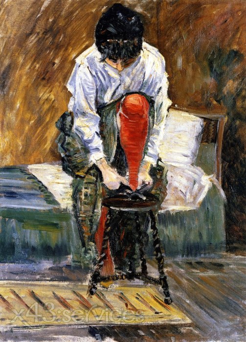 Paul Signac - Der rote Strumpf - The Red Stocking - zum Schließen ins Bild klicken